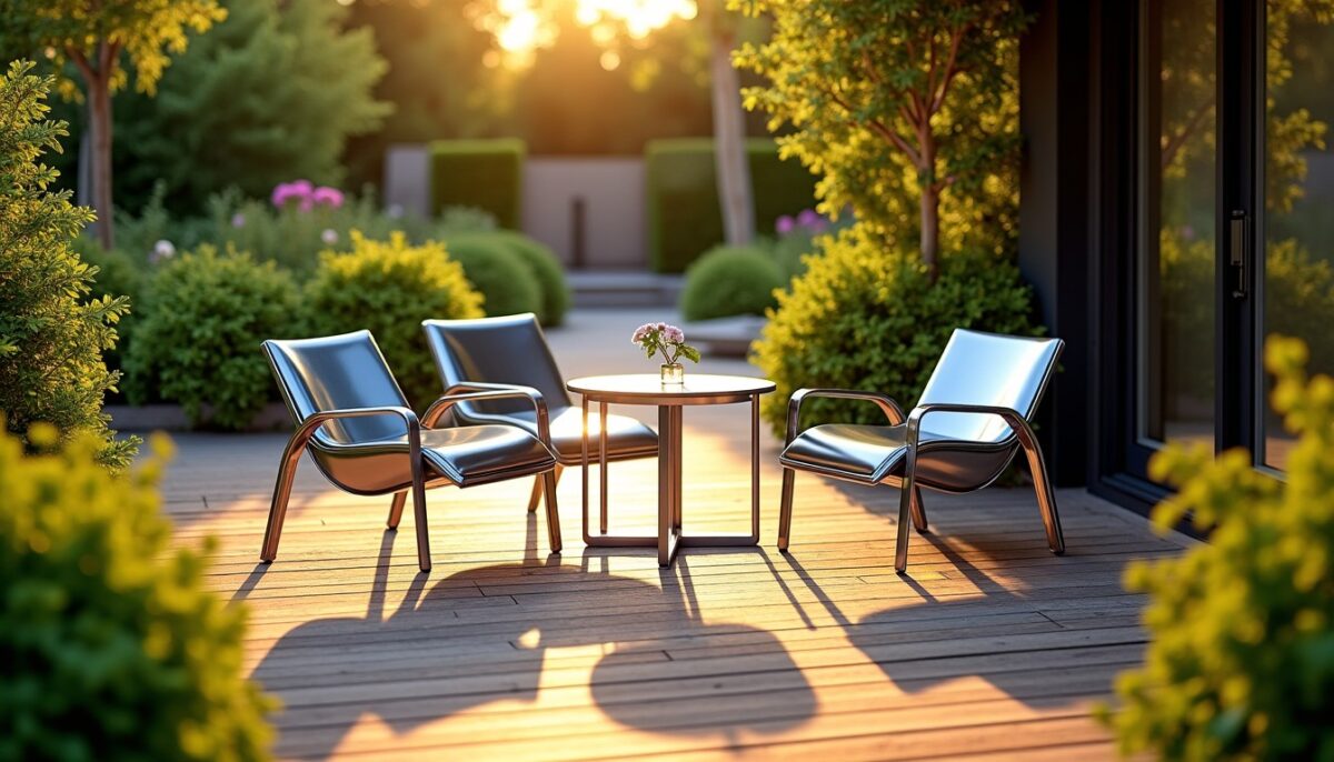 Associer mobilier métallique et terrasse en bois ou pierre : une alliance harmonieuse possible ?