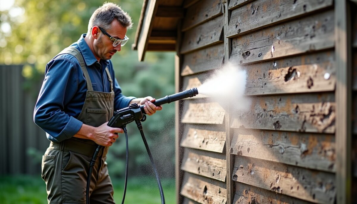 Guide pratique : décaper efficacement un abri en bois avec un nettoyeur haute pression